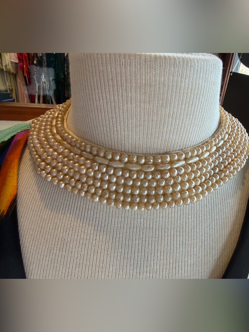 Vintage 1950s Baar & Beards Faux Pearl Collar Necklace, Made in Japan WPL 10360, - Picture 1 of 10